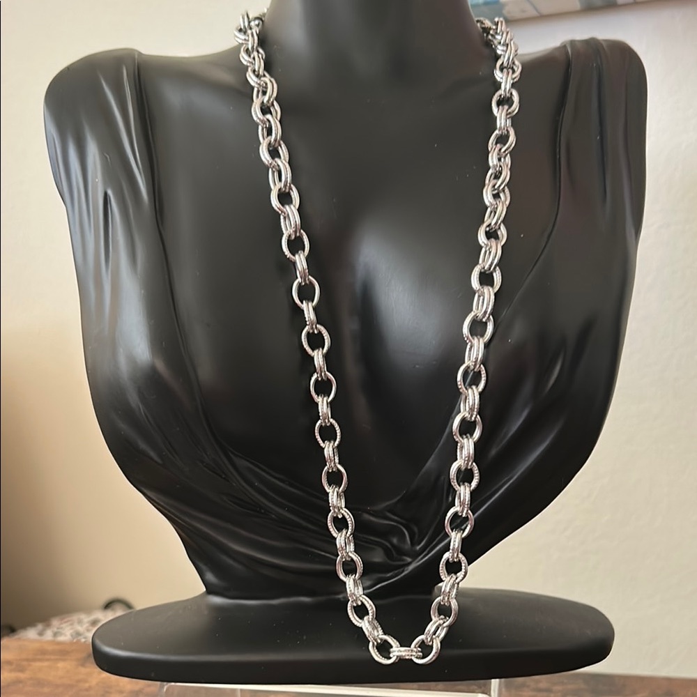 Stylish Silver tone Chain Necklace 20 inches long